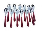 Stainless Steel Spoons with Plastic Handle (Multicolor, Pack of 12)