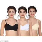 Cotton Blend Solid Padded Bra for Women 