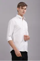 Cotton Blend Full Sleeves Solid Shirt for Men 