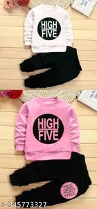 Hosiery Cotton Full Sleeves T-Shirt with Pant Clothing Set for Kids 