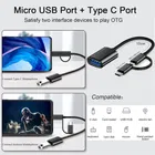 Type-C 3 in 1 USB OTG Cable , Black,Pack Of 1