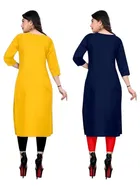 Crepe Solid Kurtis for Women 