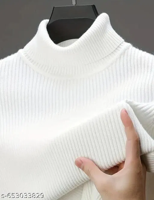 Wool SweatShirt for Men, White (XL)