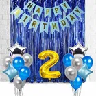 2nd Happy Birthday Balloon Decoration ,Blue,Set Of 1