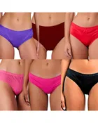 Cotton Printed Briefs for Women, Pack of 6 (Multicolor, M)