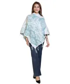 Woolen Self-Design Ponchos for Women (Multicolor, M)