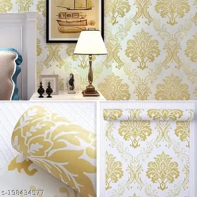 Vinyl Wallpaper for Home (White, 45x220 cm)