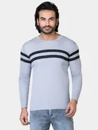 Cotton Blend Round Neck T-shirt for Men, Grey 