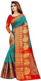 Trendy Banarasi Saree with Blouse Piece For Women 