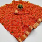 कानूड़ा फैंसी विमेंस जॉर्जेट फ्लावर प्रिंटेड साड़ी 