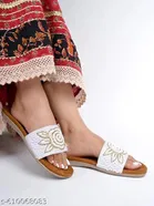 Shoetopia White Embellished Sandals 