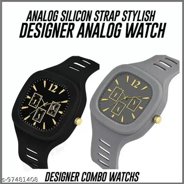 Analog Watch for Men & Boys (Multicolor, Set of 2)