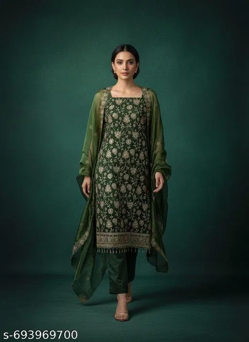 Bandhani Printed Jaipuri Kurti for Women (Green, Un Stitched)