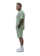 Polyester Printed Co-Ord Set for Men, Green 