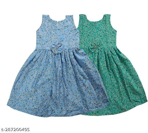 Pack of 2 Frocks for Girls (Blue, 3-4 Years)
