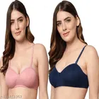 Cotton Blend Solid Padded Bra for Women 