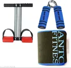 Double Spring Tummy Trimmer with Hand Gripper & Sweat Belt 