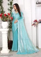 Georgette Sarees for Women, Aqua Blue 