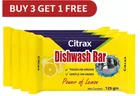Citrax Dishwash Bar 4X125 g (Buy 3 Get 1 Free)