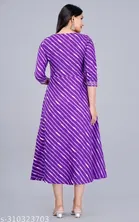 Printed Crepe Gown for Women, Purple 