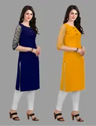 Crepe Solid Kurtis for Women 