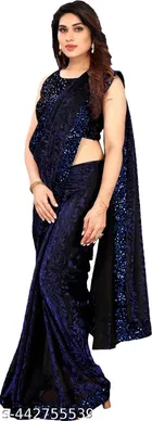 Lycra Sequence Saree for Women 