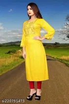 Silk Blend Printed Kurti for Women 