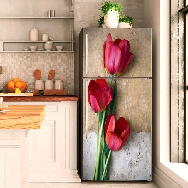 Vinyl Wallpaper Sticker for Fridge Door (Multicolor, 60x160 cm)