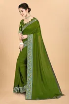 Women's Embroidried Saree with Unstiched Blouse 