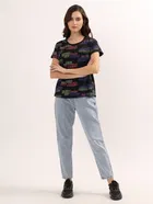 Round Neck Printed T-Shirt for Women 