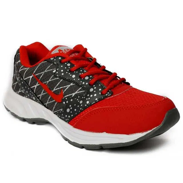 Men's Running Shoes (Red, 8) (V-108)