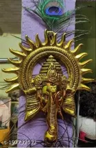Metal Surya Ganesh Face Wall Hanging