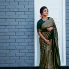 Jacqard Zari Saree for Women (Green, 6.3 m)