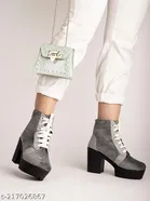 Shoetopia Girls Boots Grey Suede Size 9.5-10 Years