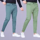 Lycra Jogger Perfect Fit Lower Pants for Men (Green & Grey, 28) (Pack of 2)