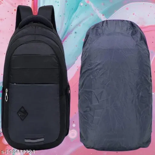 Nylon Backpack for Men & Women, Black