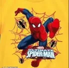 Spiderman Theme Cotton T-Shirts for Kids, Yellow 