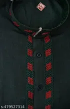 Solid Show Button Kurta Set for Men 