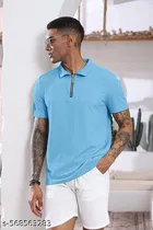 Cotton Blend T-shirt for Men, Blue 