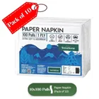 TerraHome Large Tissue Paper Napkins, 1 Ply, 27x30cm [10x100 Pieces] 
