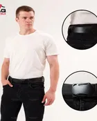Textured Belt for Men, Black 
