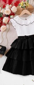 Cotton Blend Solid Frock for Girls 