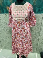 Viscose Rayon Kurti for Women, Peach 
