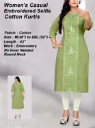 Floral Embroidered Cotton Blend Kurti for Women 