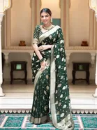 Banarasi Green Art Silk Printed Saree for Women