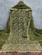 Embroidered Floral Georgette Punjabi/All Over Suits Semi-Stitched Suits 