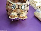 Purple Meenkari Uncut Kundan Choker Set with Jhumkaa for Women 
