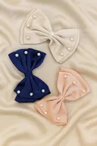 Kids Floral Multicolor Hairband, Pack of 3 (Black, White, Pink)
