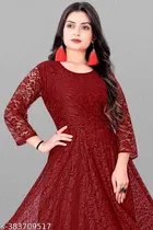 Net Kurti for Women,  Maroon  