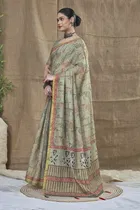 Silk Woven Design Saree for Women, Olive 